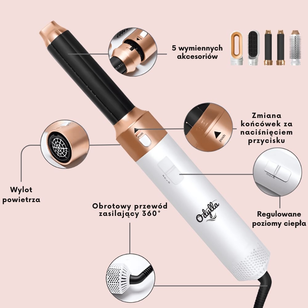 ODYLLA® - 5 W 1 STYLIZATOR DO WŁOSÓW + E-BOOK w Prezencie