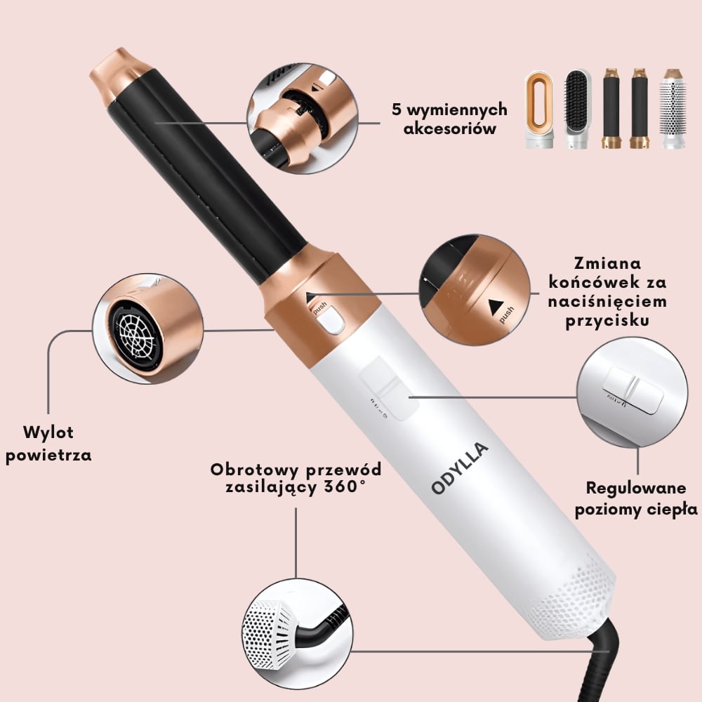 ODYLLA® - 5 W 1 STYLIZATOR DO WŁOSÓW + E-Book w Prezencie