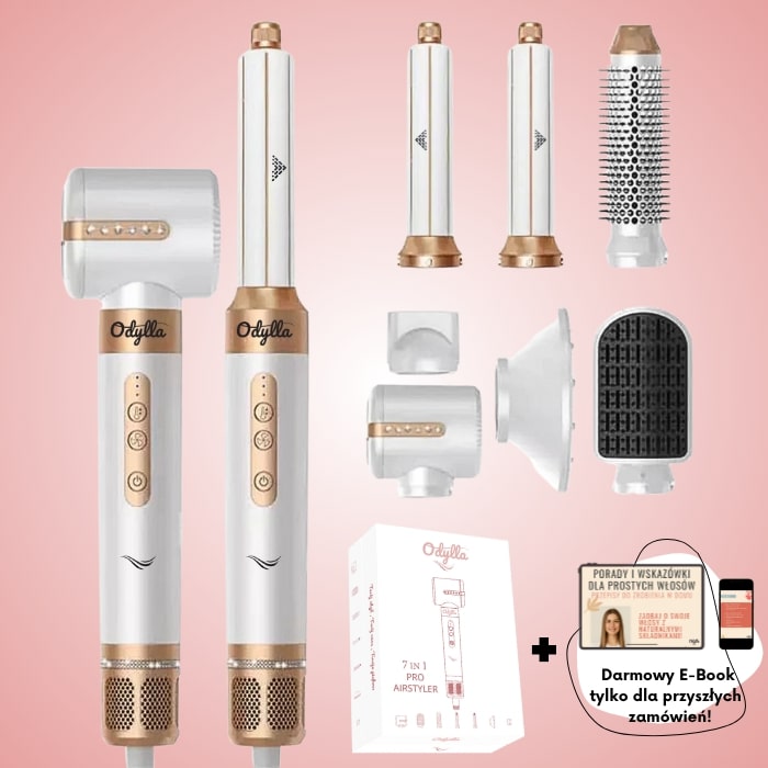 ODYLLA AirStyler Pro 7w1 biało-złoty z kompletem wymiennych końcówek